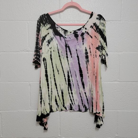 Viscose Scoop Neck Tie Dye Top - Picture 2 of 10